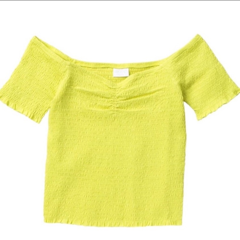 Abound Smocked Off Shoulder Cropped Top Size Medium